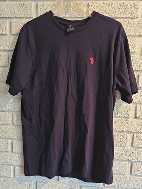 U.S. Polo Assn. Navy Short-Sleeve Crewneck T-Shirt with Pink Logo